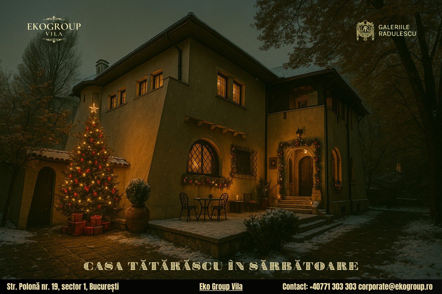 Poveste de Crăciun: Magia Anilor ’30 Redescoperită la Fosta Casă Tătărăscu, Azi Eko Group Vila 2 Poveste de Crăciun: Magia Anilor ’30 Redescoperită la Fosta Casă Tătărăscu, Azi Eko Group Vila